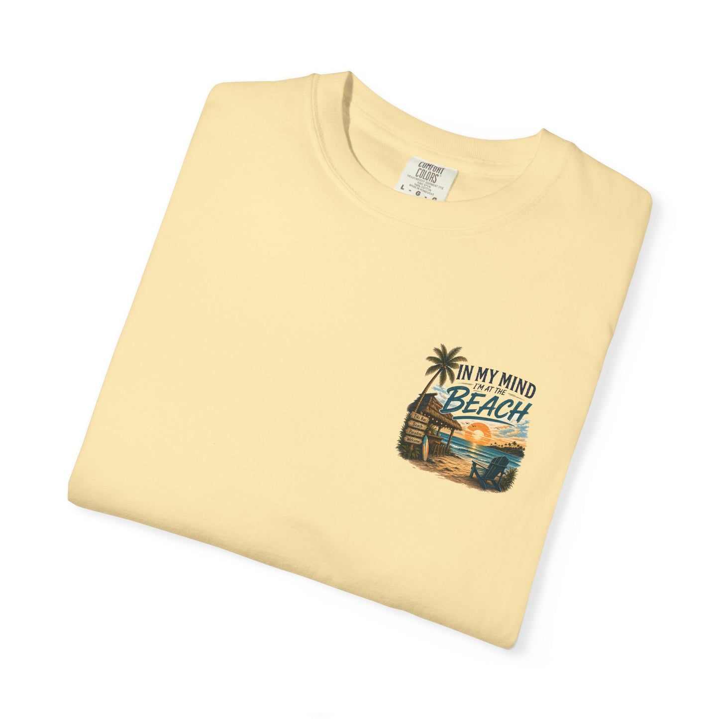 Beach Sunset T-Shirt — "In My Mind I'm at the Beach" Vintage Coastal Tee