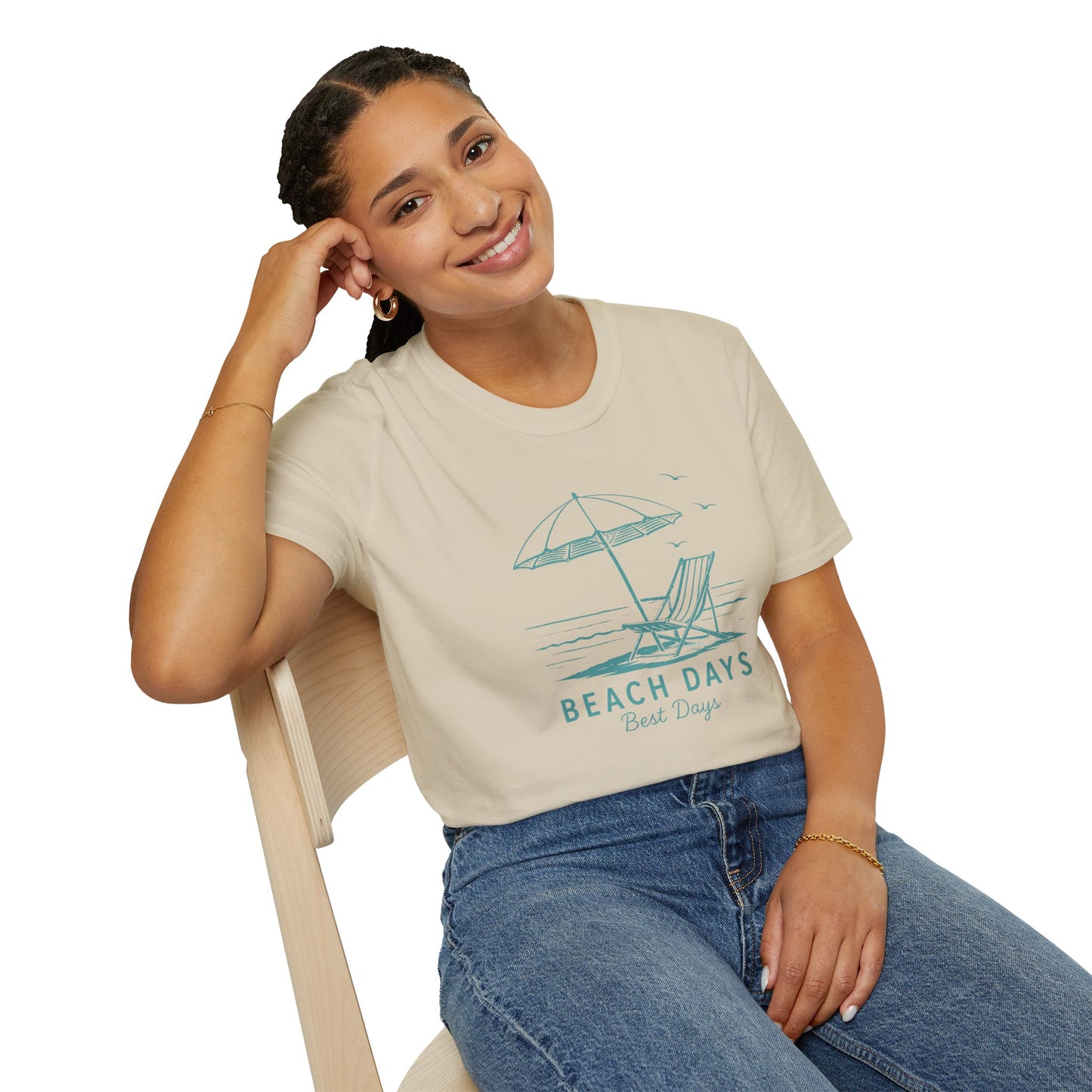 Beach Days T-Shirt — Relaxing Beach Chair & Umbrella Graphic