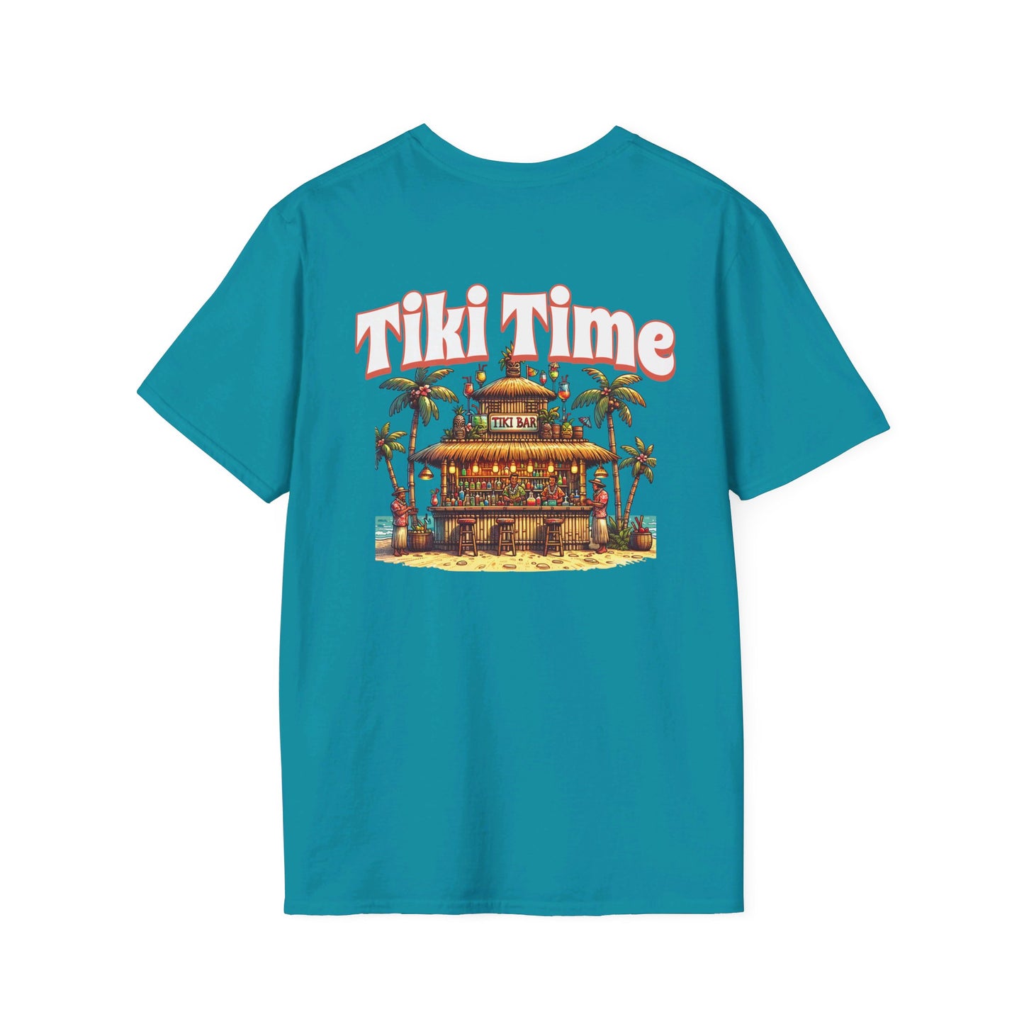 Tiki Time Bar Unisex Softstyle T-Shirt at Caribbean Rays