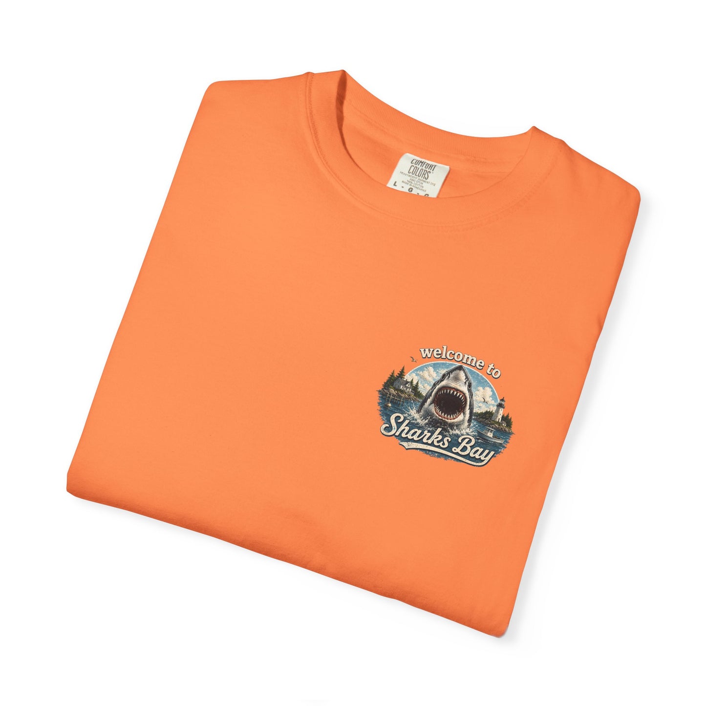Sharks Bay T-Shirt — "Welcome to Sharks Bay" Vintage Shark Graphic Tee