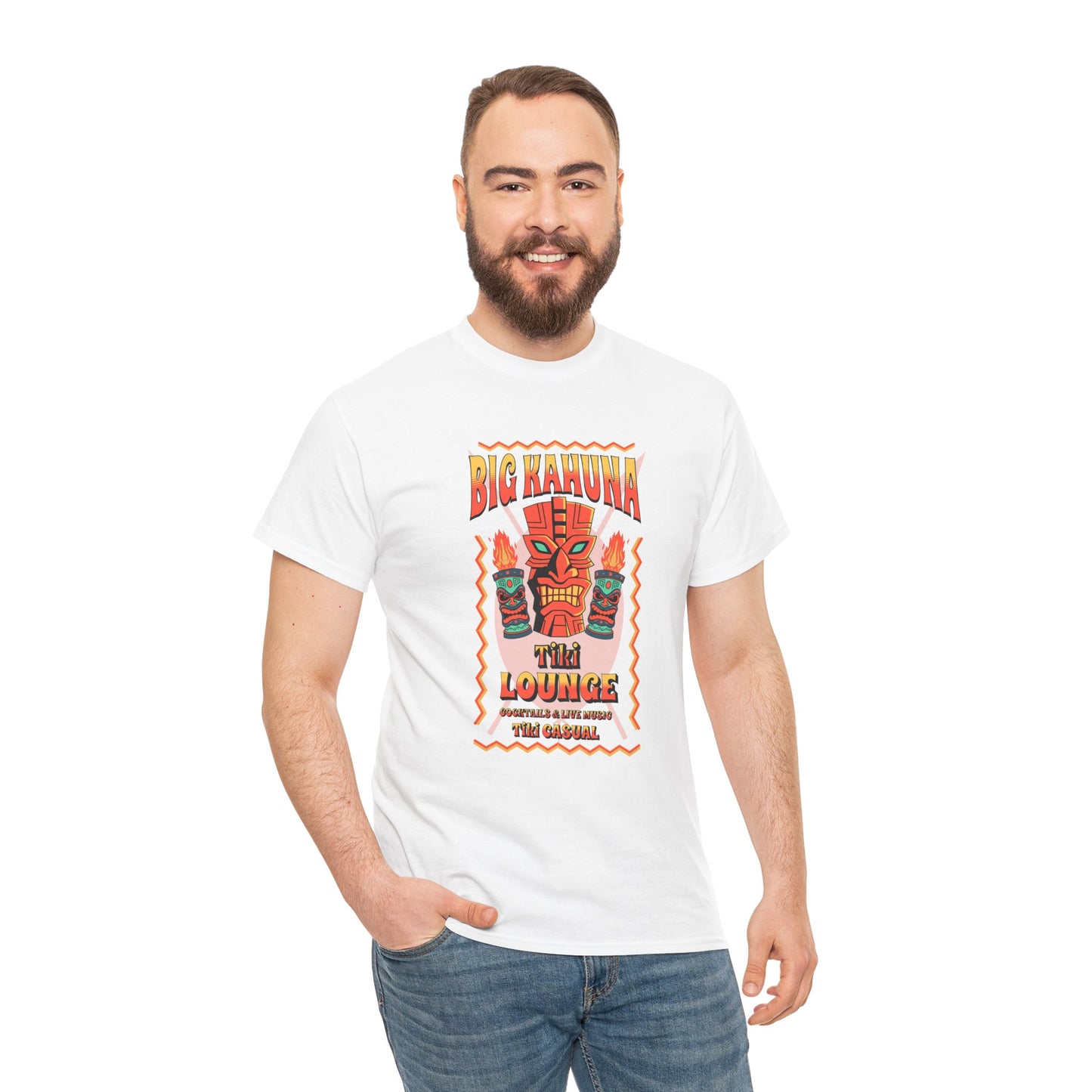 Big Kahuna Tiki Lounge Tee – Heavy Cotton Graphic Unisex T-Shirt