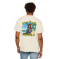 T-Shirt — "Living in Paradise and Loving It" Tropical Parrot Beach Tee