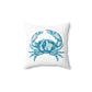 Turquoise Crab Spun Polyester Square Pillow by Caribbean Rays