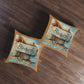 Rustic Beach Sign Brown Tufted Floor Pillow, Square Caribbean Rays