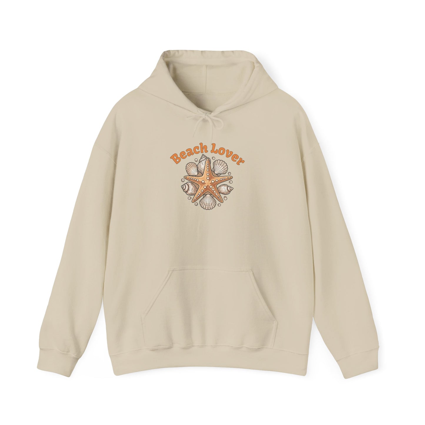 Beach Lover Starfish Hoodie — Coastal Seashell Graphic Sweatshirt