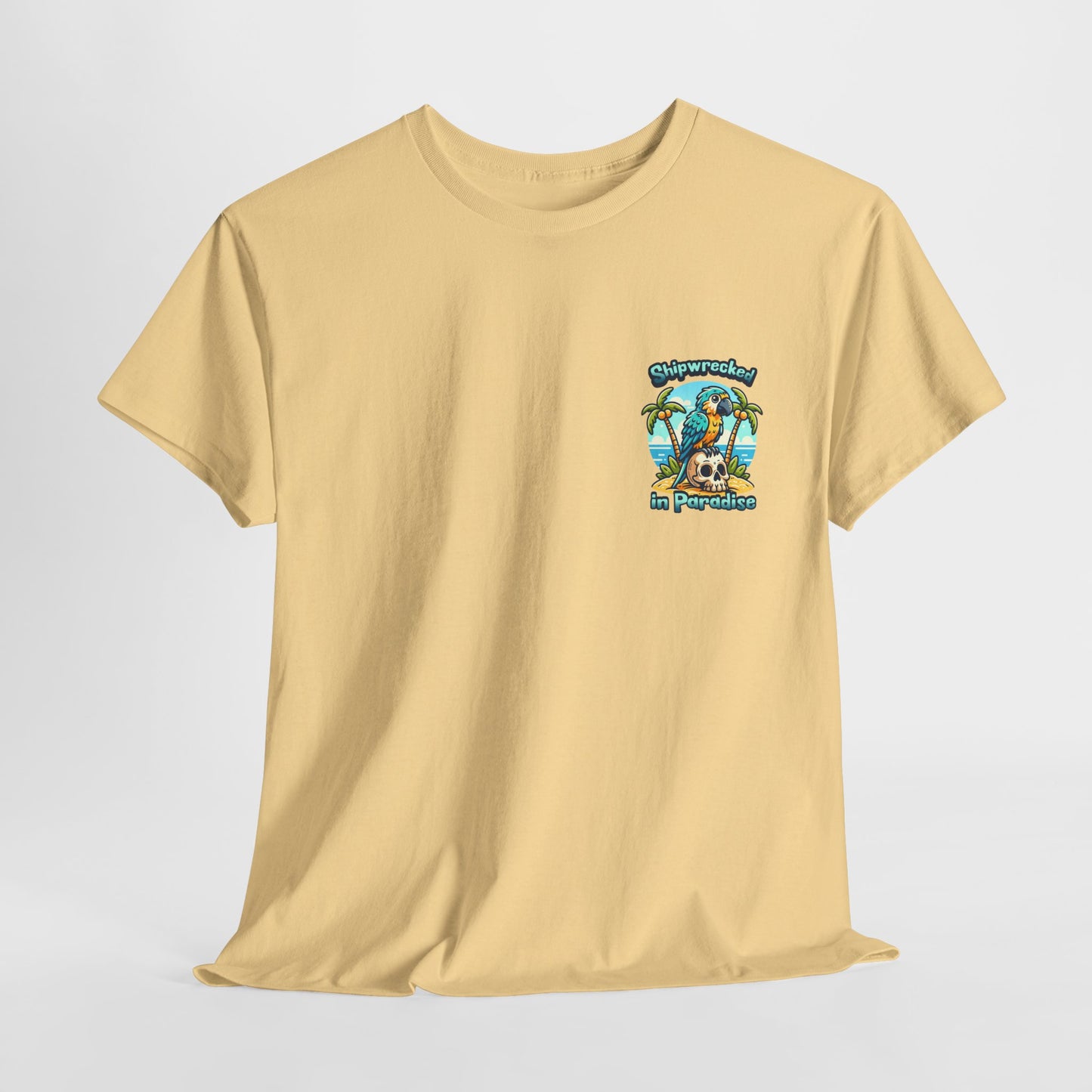 Shipwrecked in Paradise Tropical Unisex Heavy Cotton T-Shirt