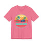 Pink t-shirt with a 'Beach Day' graphic on a white background - Caribbean Rays