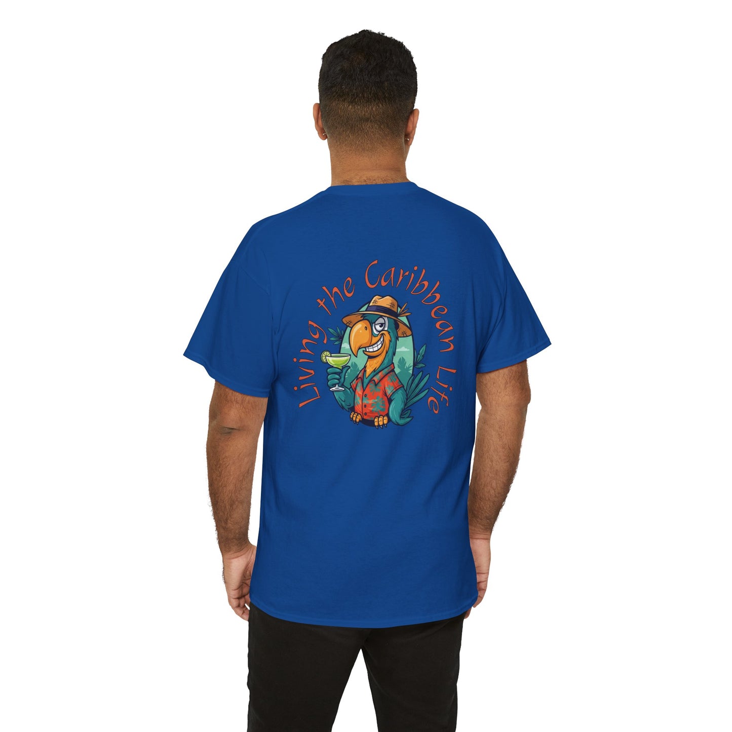 "Living the Caribbean Life" Parrot Vacation Tee