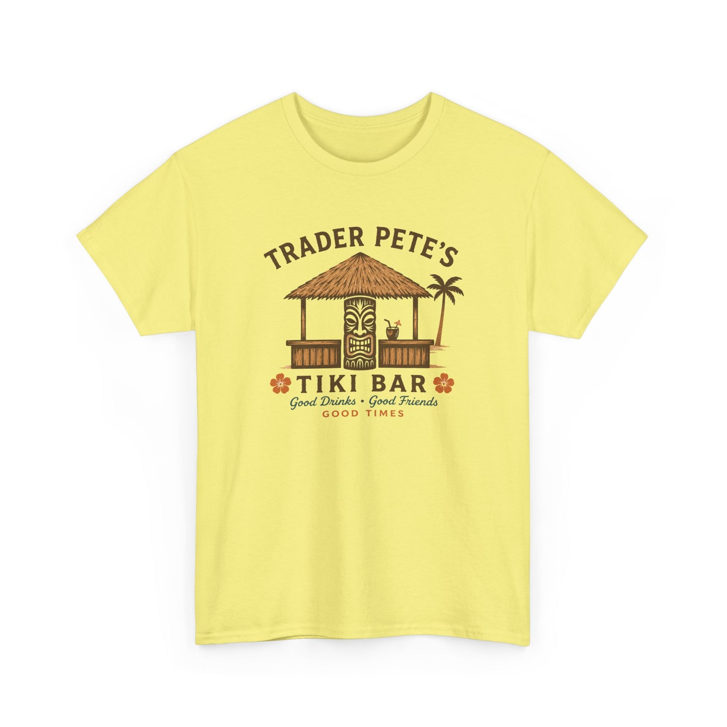 Trader Pete's Tiki Bar Tee — Retro Tropical Vacation Shirt