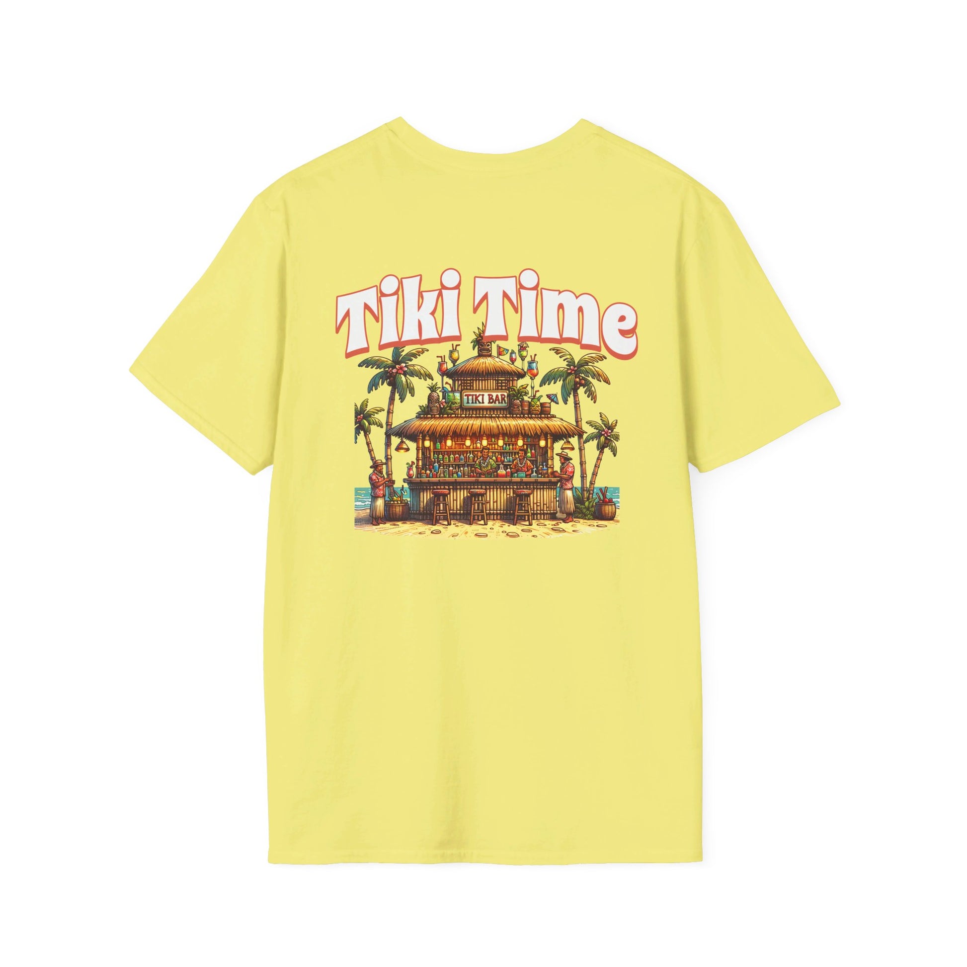 Tiki Time Bar Unisex Softstyle T-Shirt at Caribbean Rays