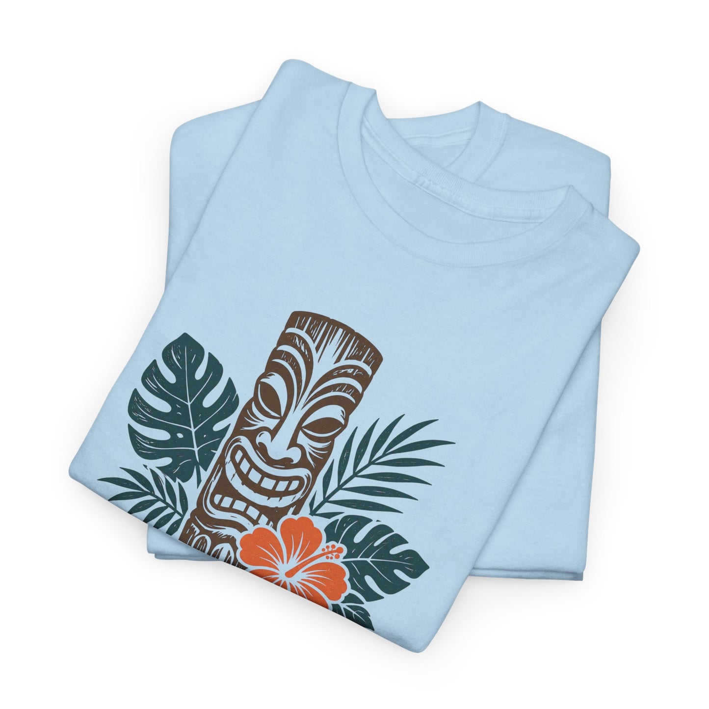 Island State of Mind T-Shirt — Tropical Tiki Tee with Hibiscus & Palm Leaves