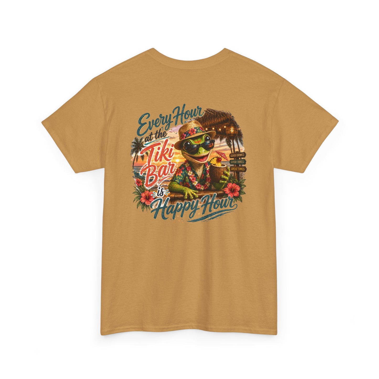 T-Shirt - "Every Hour at the Tiki Bar is Happy Hour" Vintage Tropical Tee
