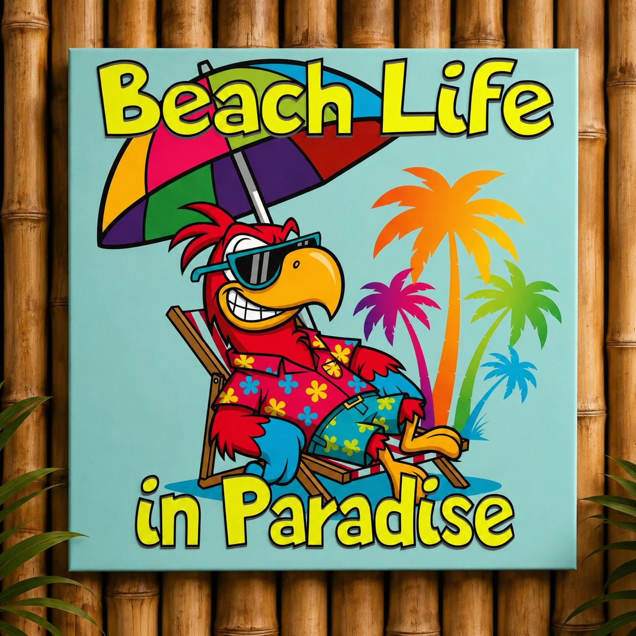 Beach Life in Paradise Aluminum Wall  Print