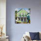 Green Key West House Canvas Wall Print - Caribbean Rays