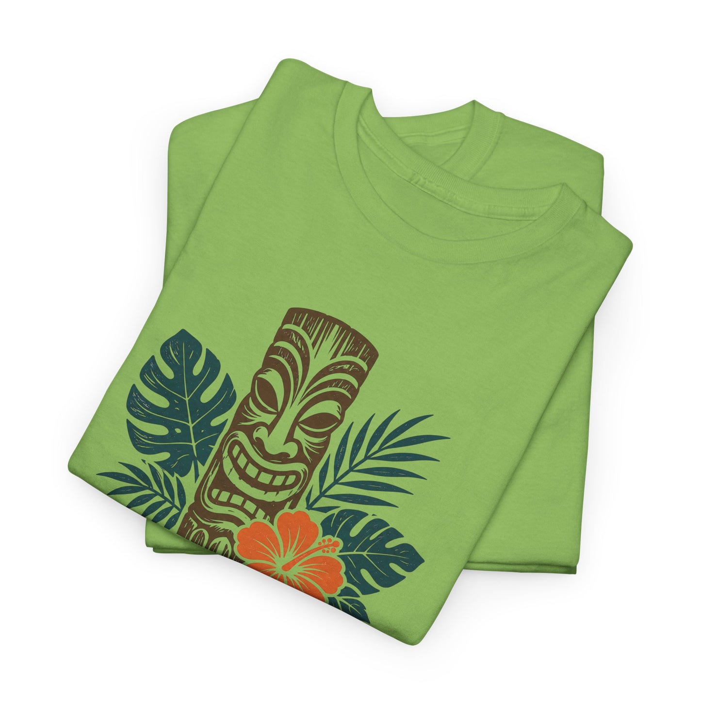 Island State of Mind T-Shirt — Tropical Tiki Tee with Hibiscus & Palm Leaves