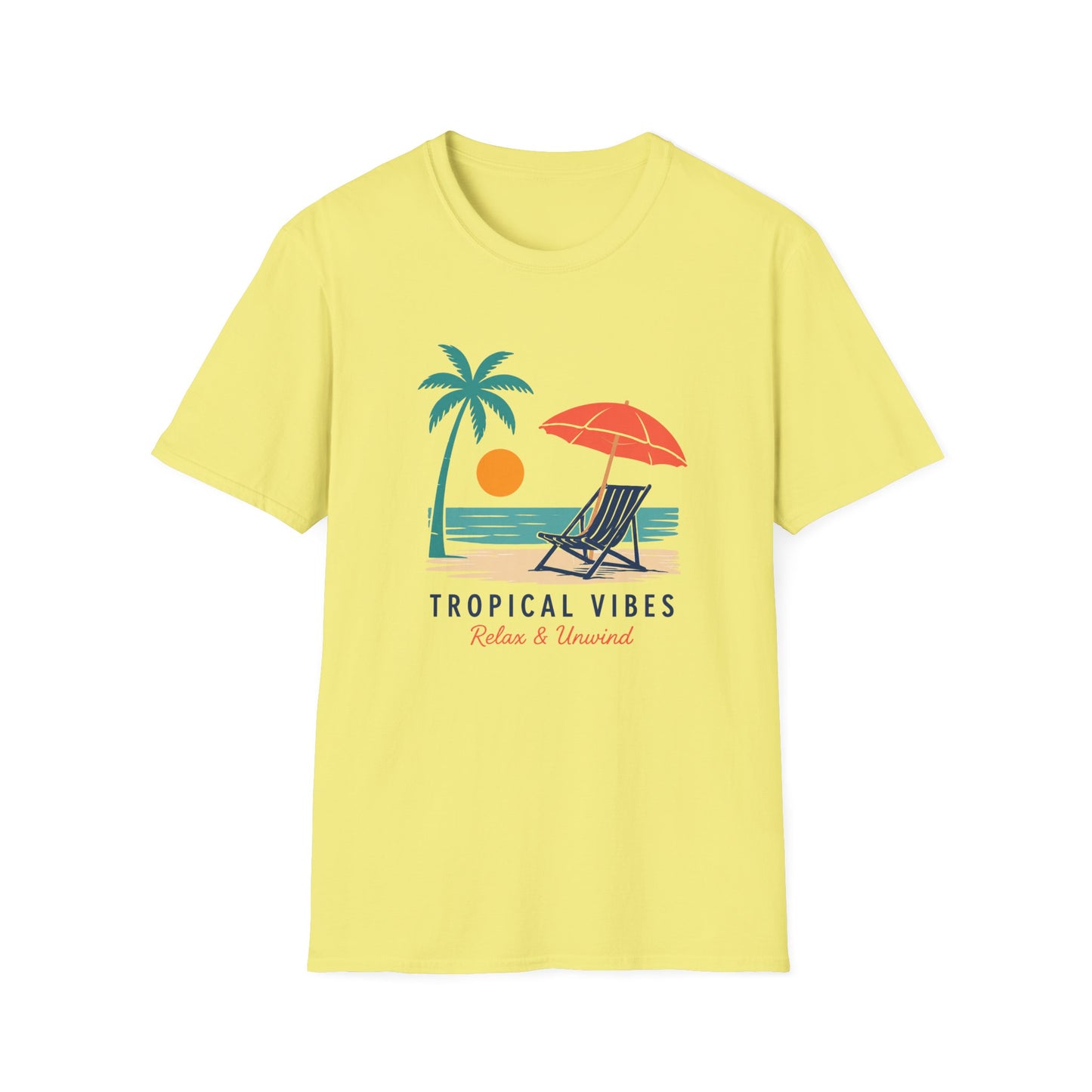 Tropical Vibes Beach Scene Tee (Relax & Unwind)