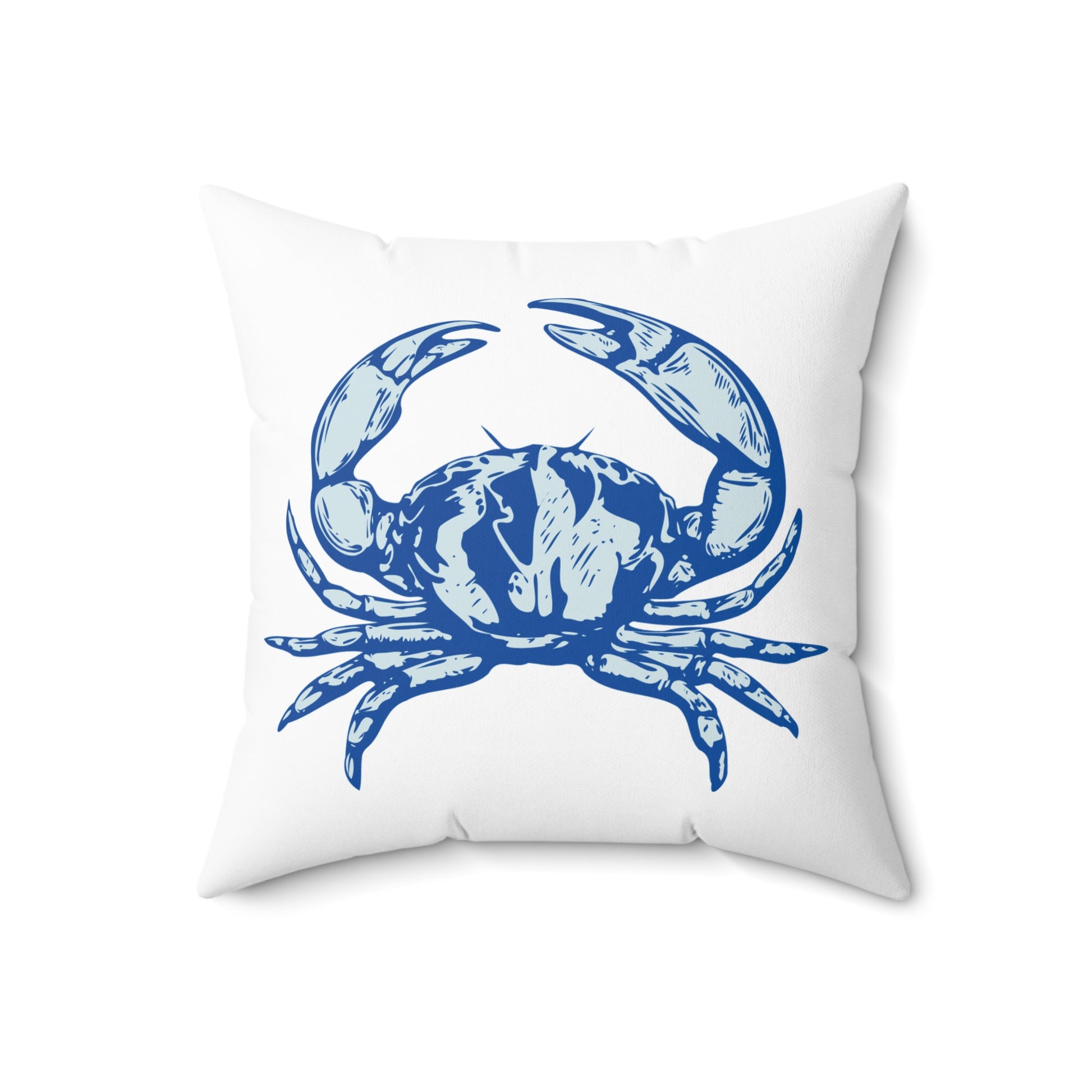 Crab Blue Spun Polyester Square Pillow