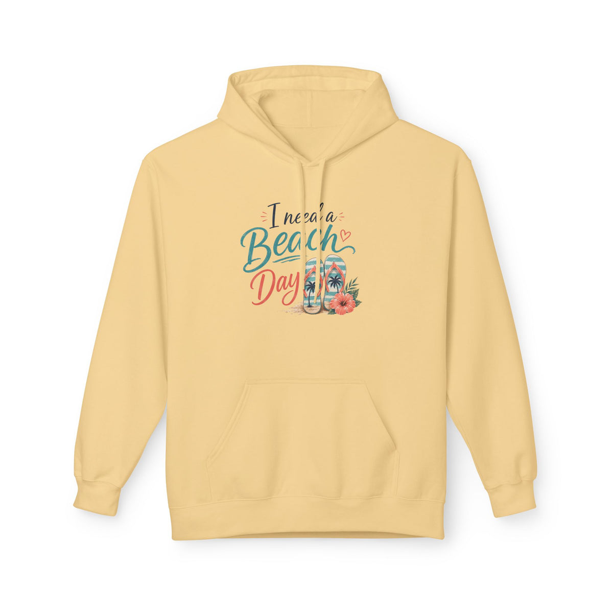 Beach Day Hoodie — "I Need a Beach Day" Cozy Surf Vibes Pullover