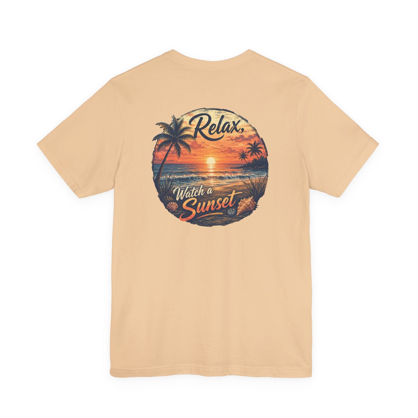 Sunset Beach Tee — "Relax Watch a Sunset" Graphic T-Shirt