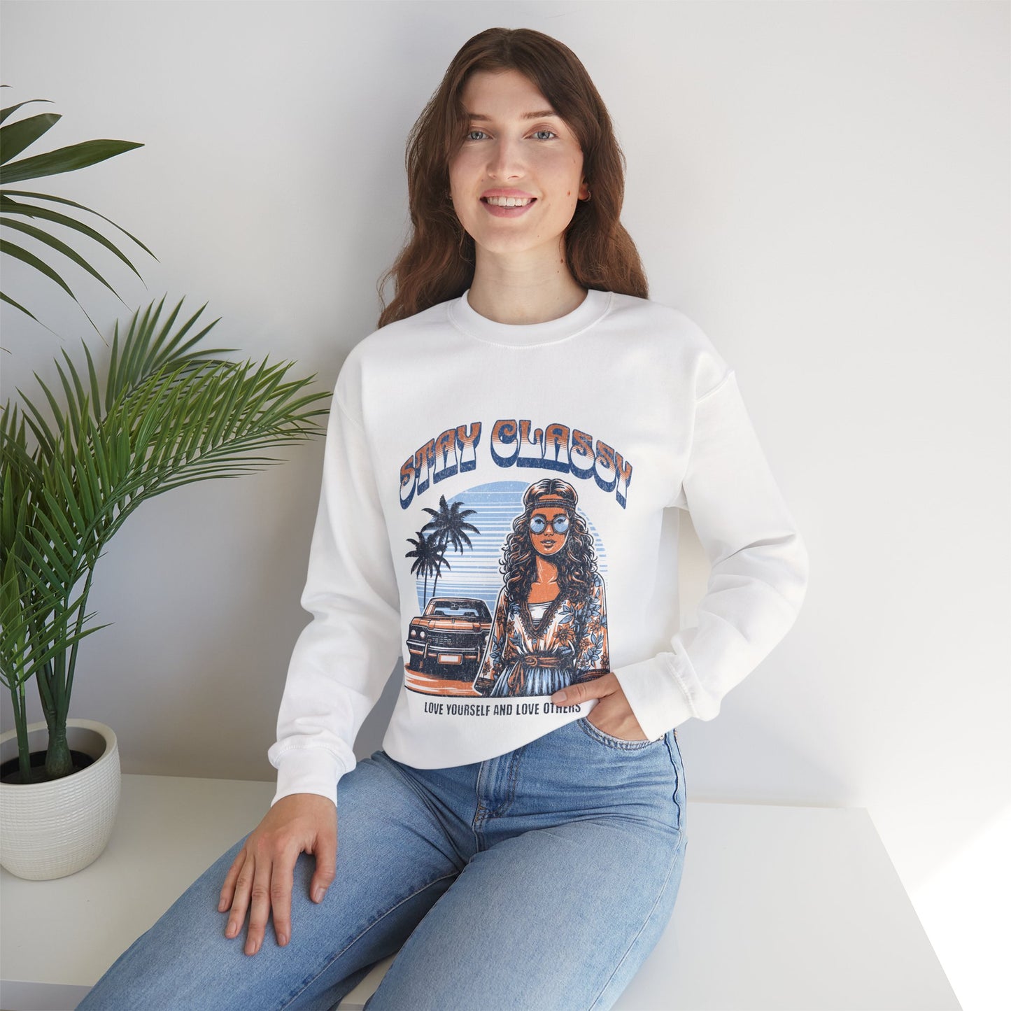 Stay Classy Unisex Crewneck Sweatshirt | Love Yourself & Love Others | Casual Fashion