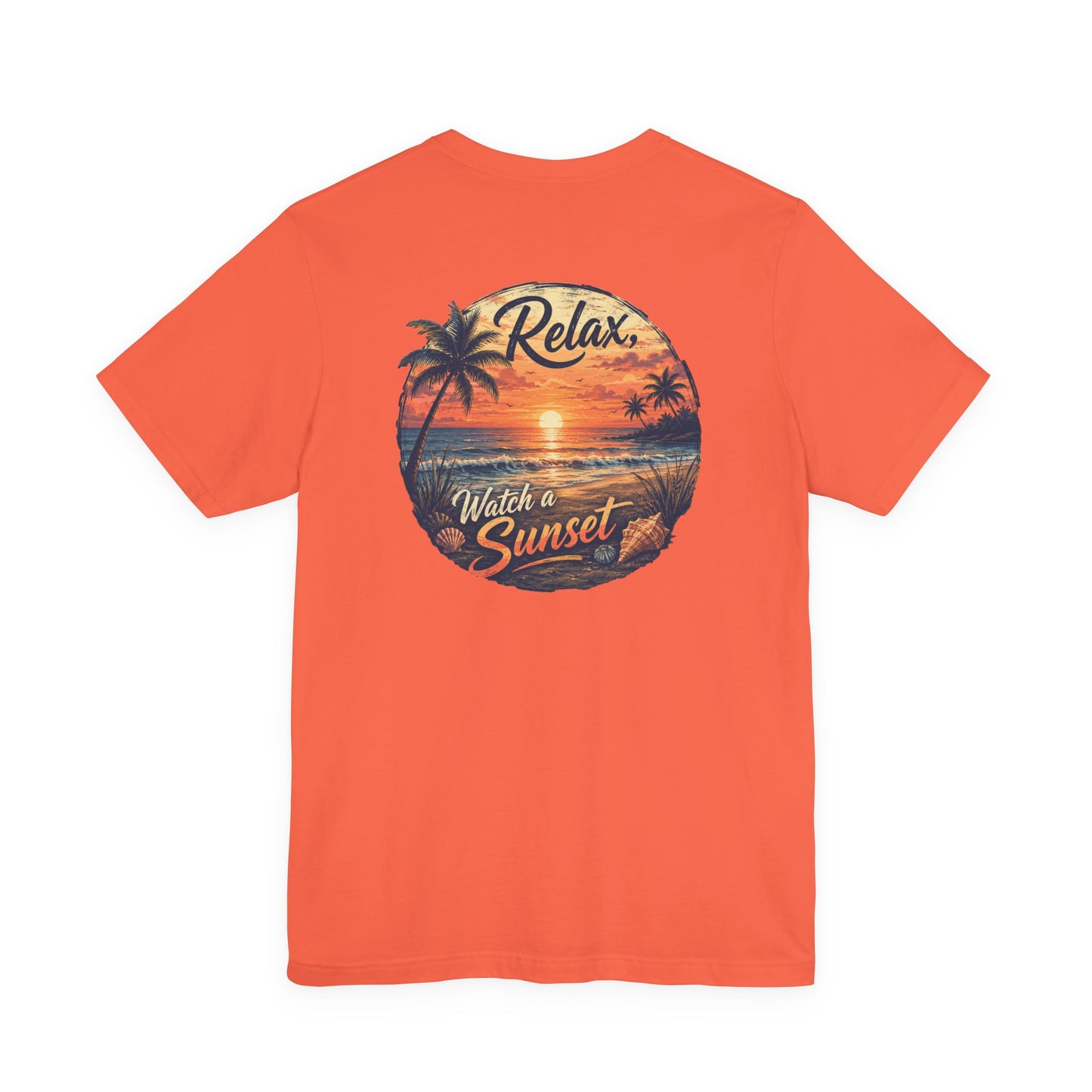 Sunset Beach Tee — "Relax Watch a Sunset" Graphic T-Shirt
