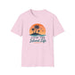 Island Life T-Shirt — "Livin' The Island Life" Retro Palm Sunset Tee