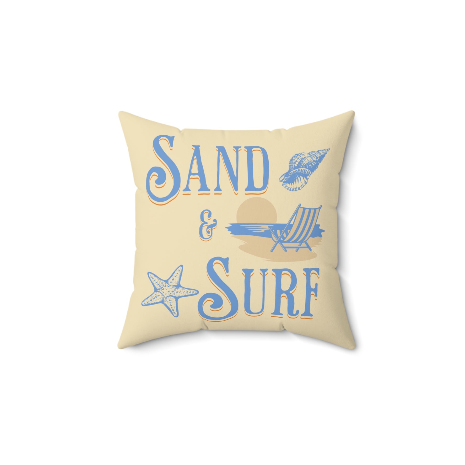 Blue Sand and Surf Spun Polyester Square Pillow at Caribbean Rays