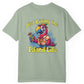 Light green t-shirt with a colorful parrot graphic and 'Just Living the Island Life' text on the back.