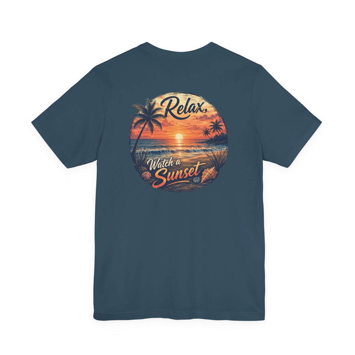 Sunset Beach Tee — "Relax Watch a Sunset" Graphic T-Shirt