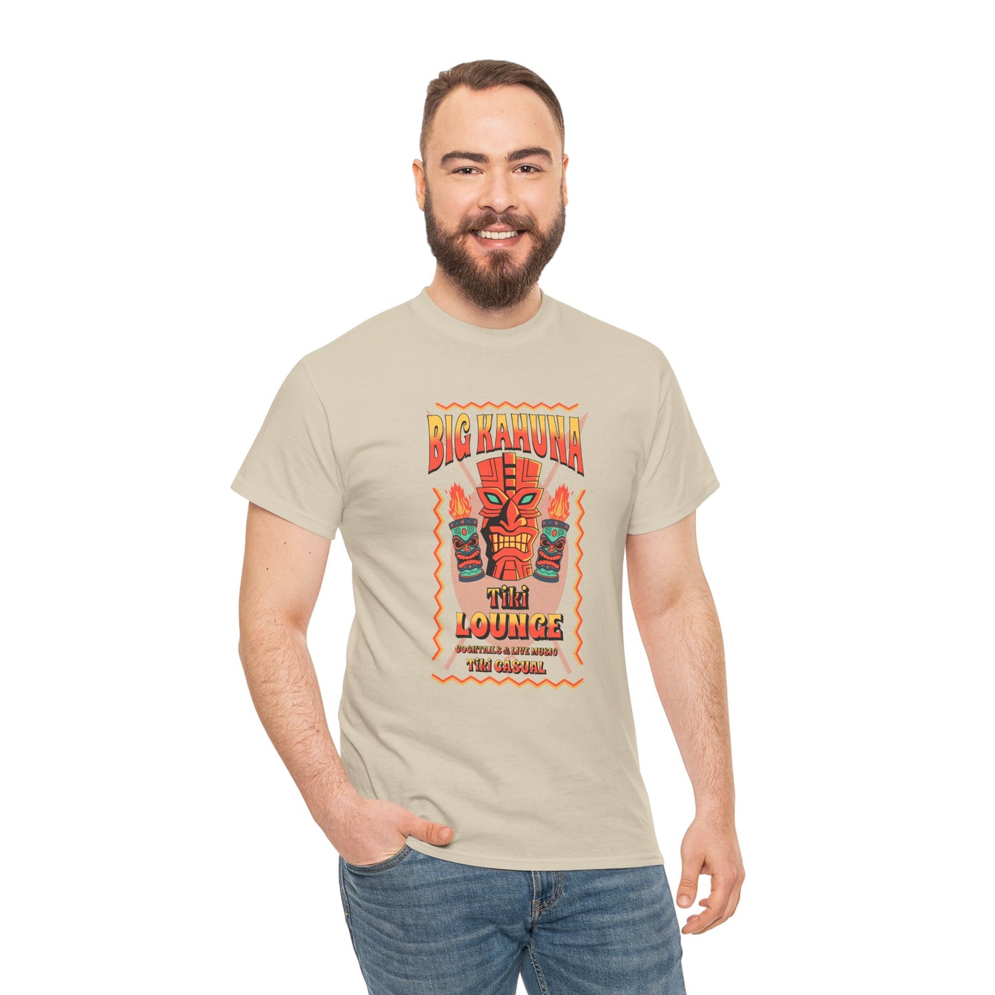 Big Kahuna Tiki Lounge Tee – Heavy Cotton Graphic Unisex T-Shirt