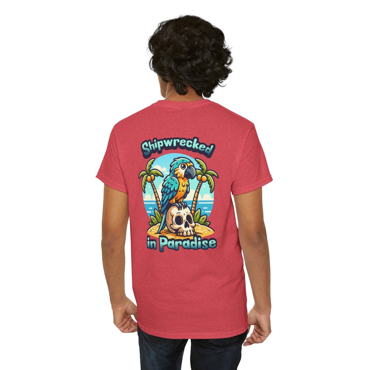 Shipwrecked in Paradise Tropical Unisex Heavy Cotton T-Shirt