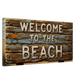 Rustic Welcome to the Beach Lg Canvas Print by Caribbean Rays
