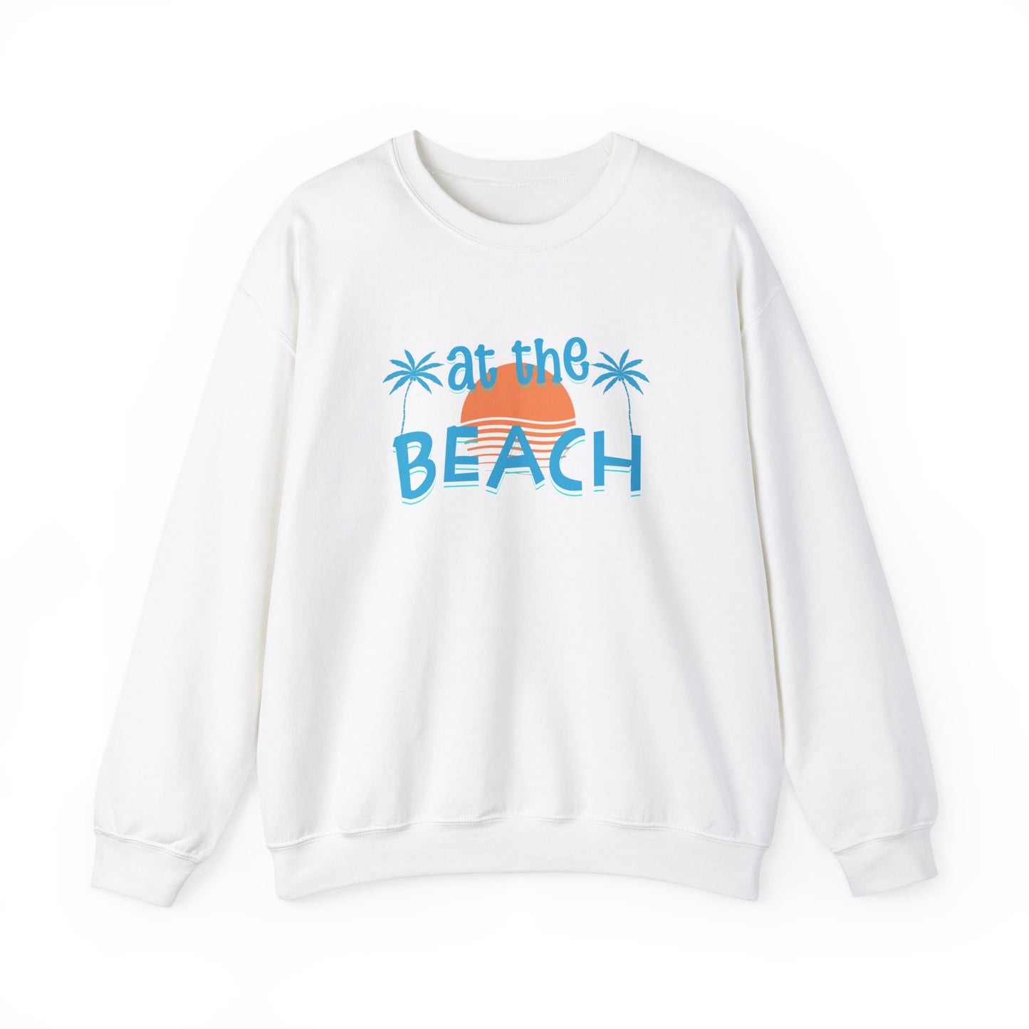 At the Beach Unisex Crewneck Sweatshirt - Summer Vibes, Casual Comfort by Caribbean Rays