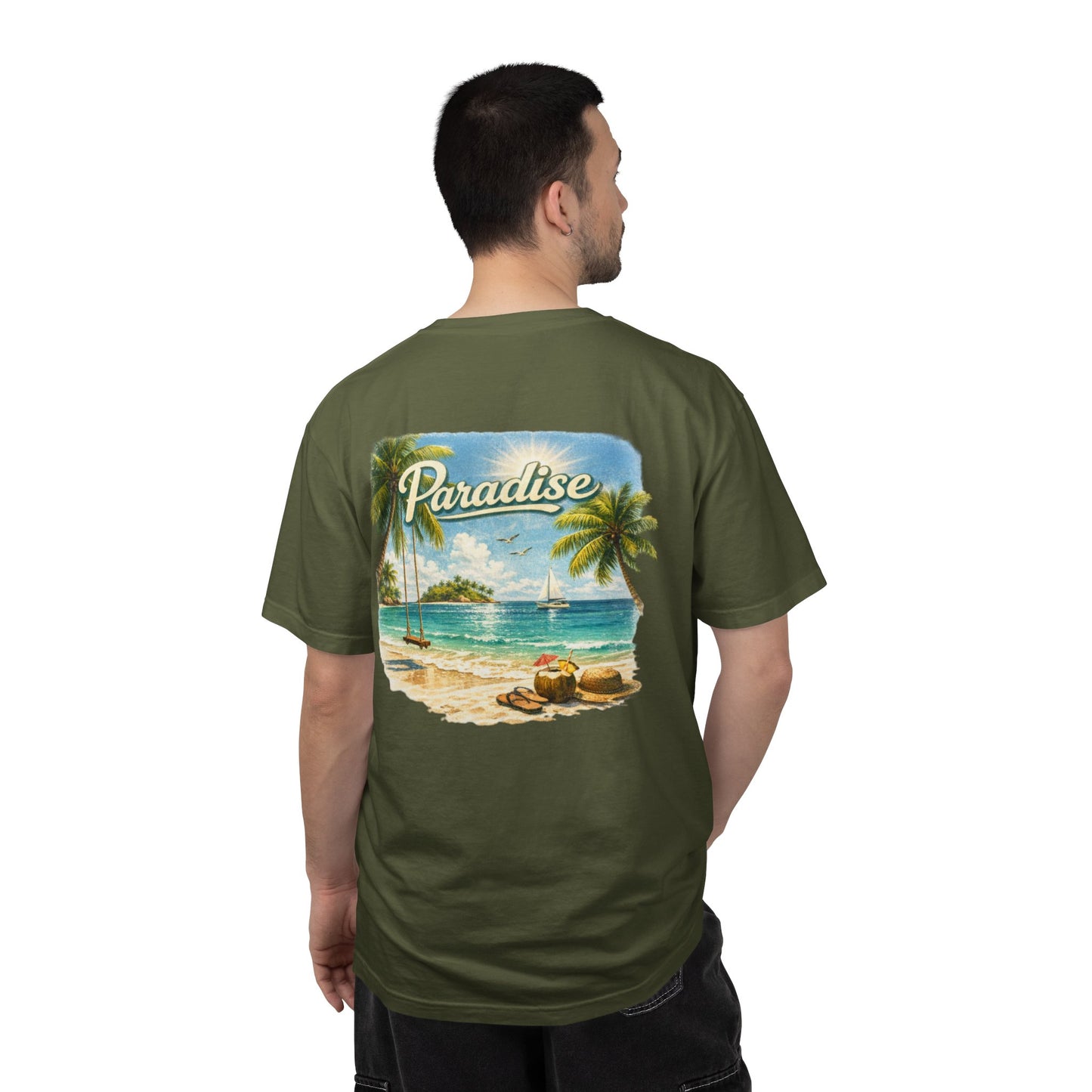 "Paradise" Tropical Beach Island Graphic Tee