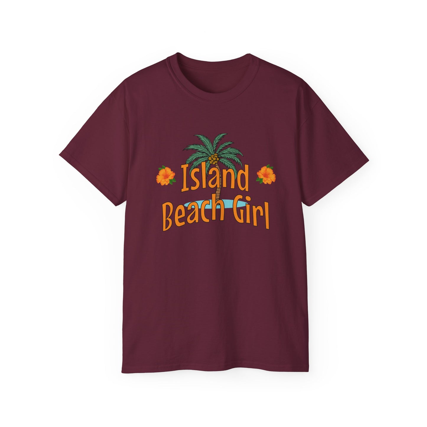 Tiki Beach Collection Island Beach Girl Unisex Ultra Cotton Tee at Caribbean Rays