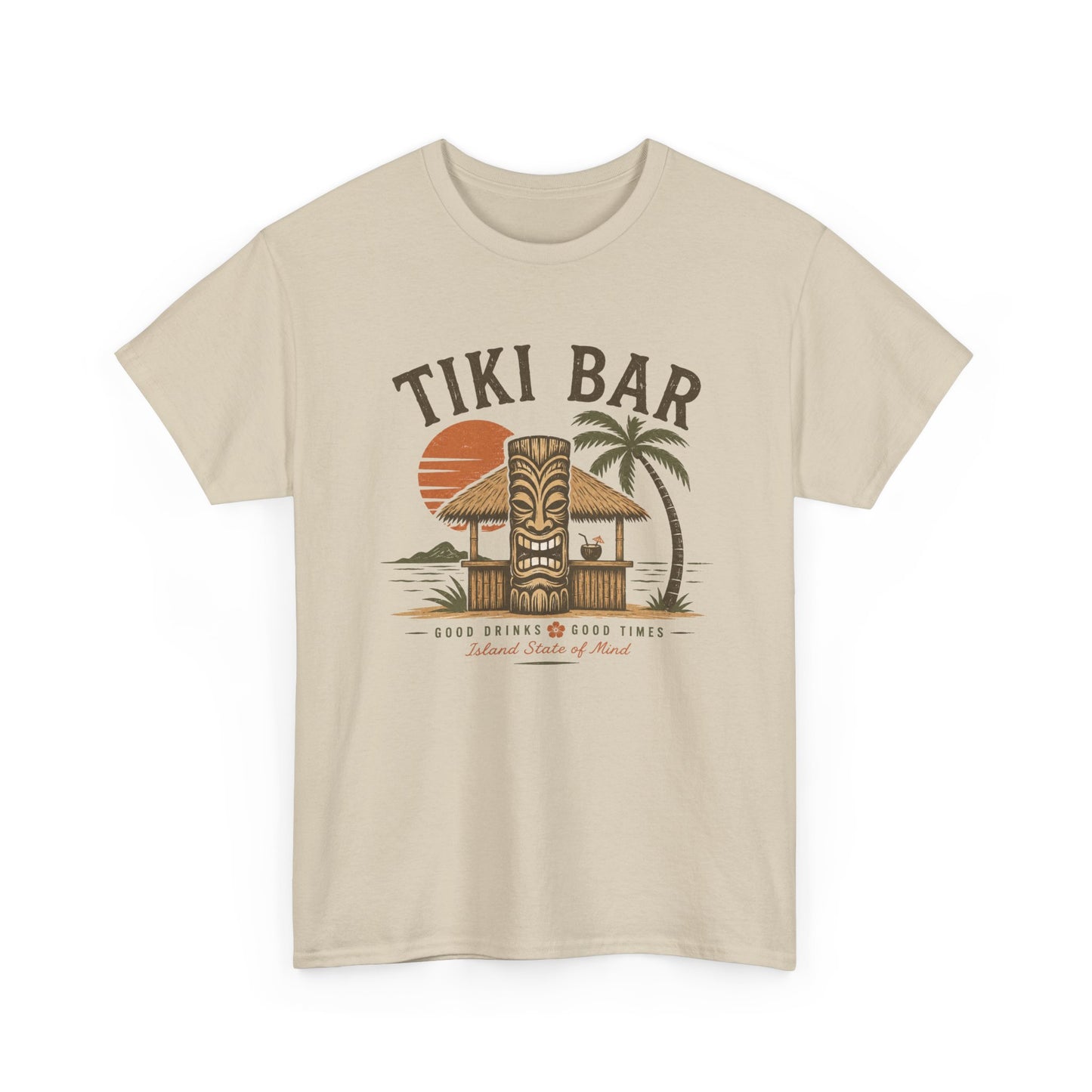 Tiki Bar Vintage Sunset Tee — Tropical Luau Beach Shirt
