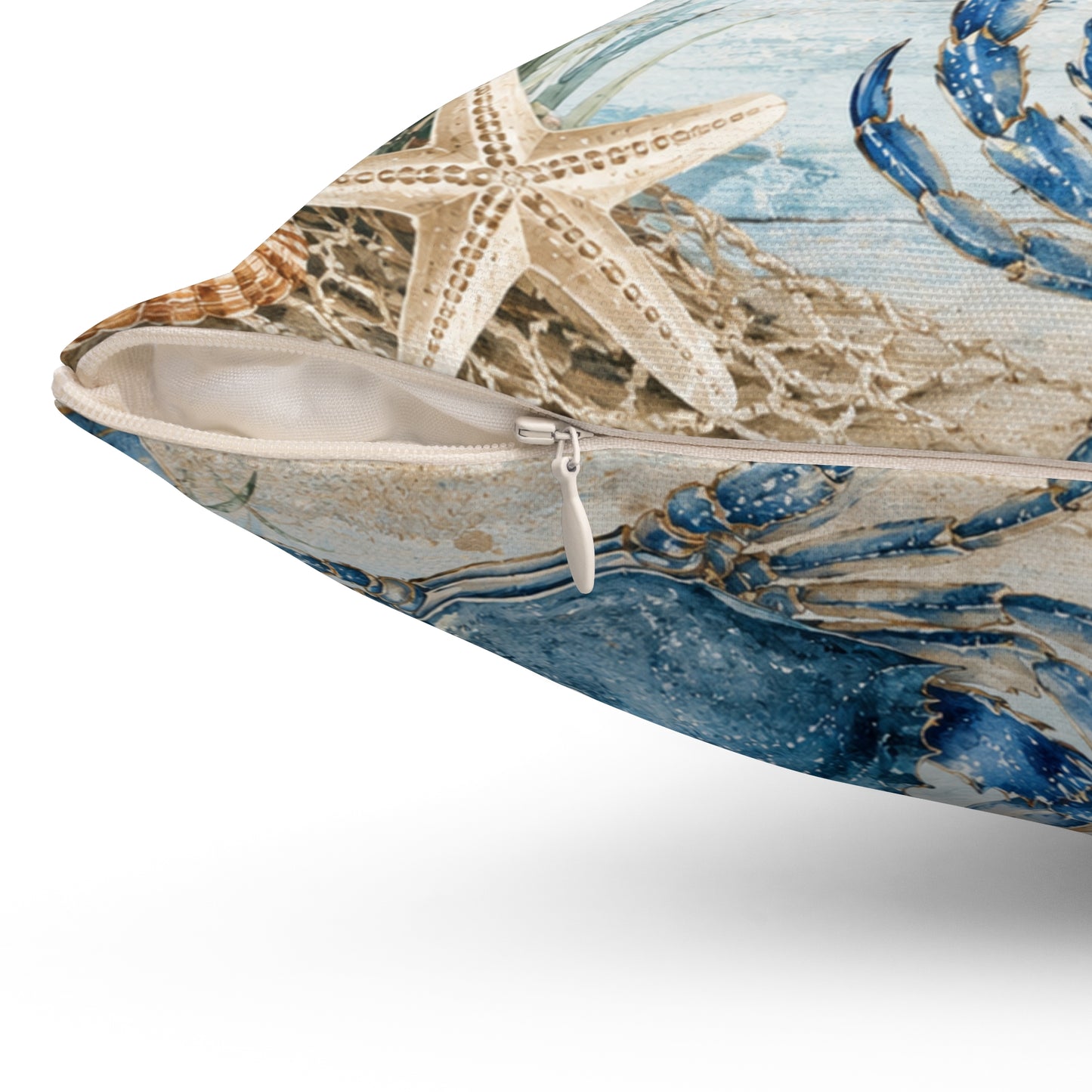 Crab Beach Life Spun Polyester Square Pillow