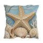 Coastal Starfish Outdoor Pillow — Beach Seashell Patio Cushion