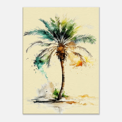 Tropical Single Palm Tree Right Canvas Wall Art by Caribbean Rays