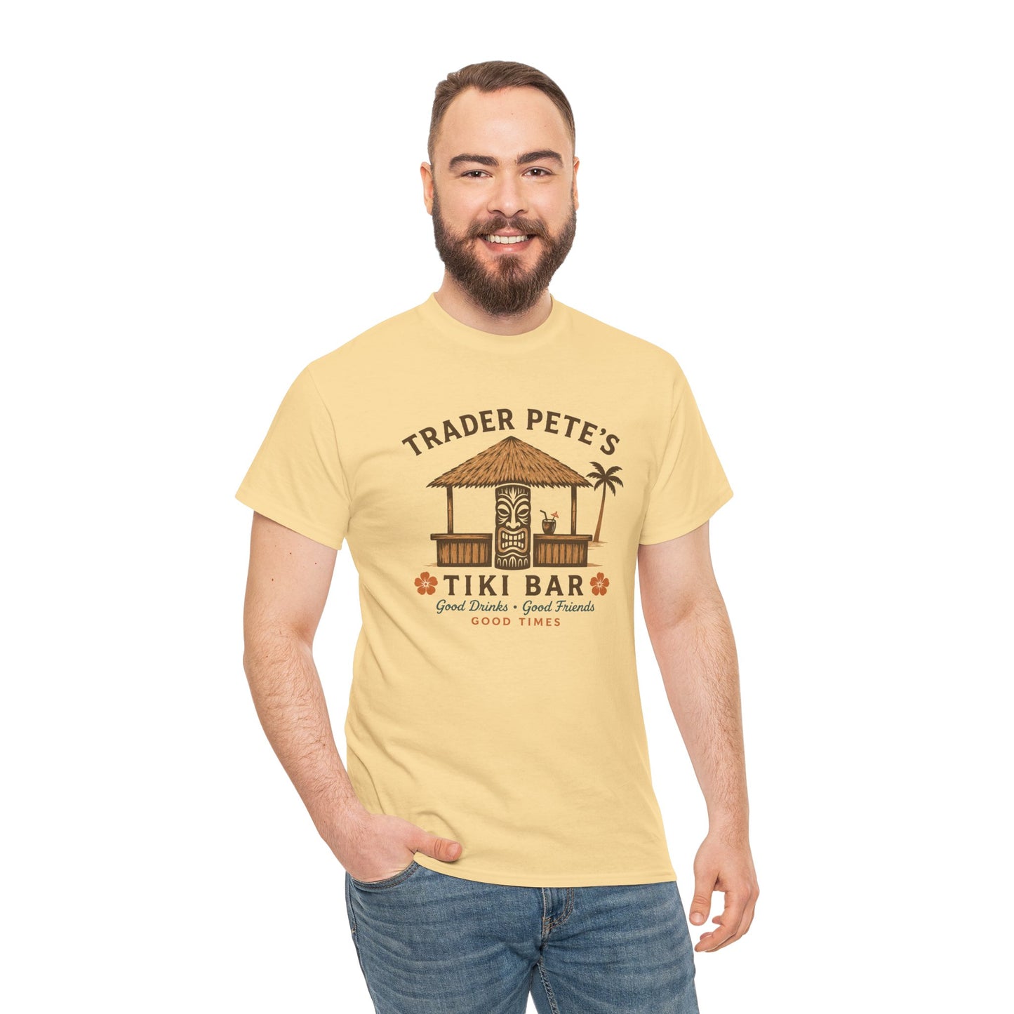Trader Pete's Tiki Bar Tee — Retro Tropical Vacation Shirt