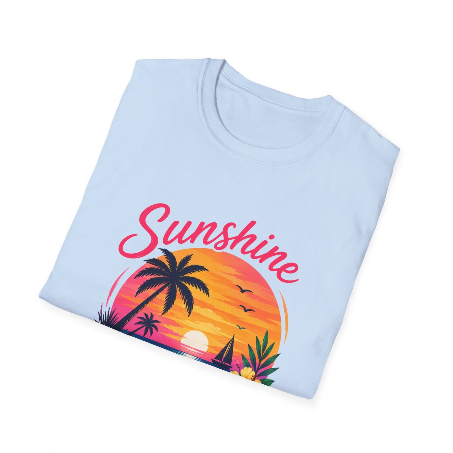 Sunshine and Sea T-Shirt — Tropical Palm Beach Sunset Tee