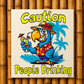 Caution People Drinking Aluminum Wall Print