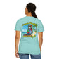 T-Shirt — "Living in Paradise and Loving It" Tropical Parrot Beach Tee