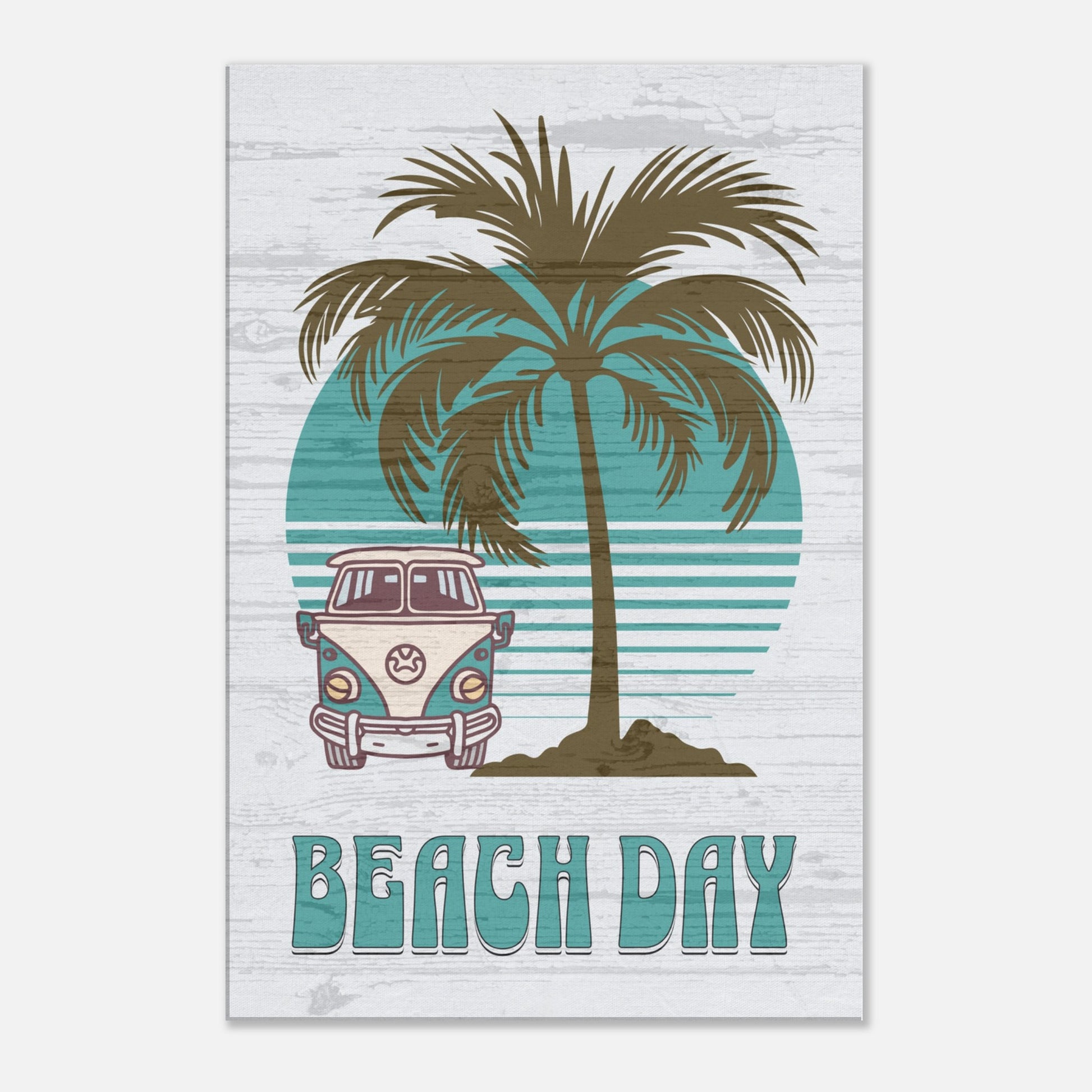 Beach Day Teal Canvas Wall Print at Caribbean Rays