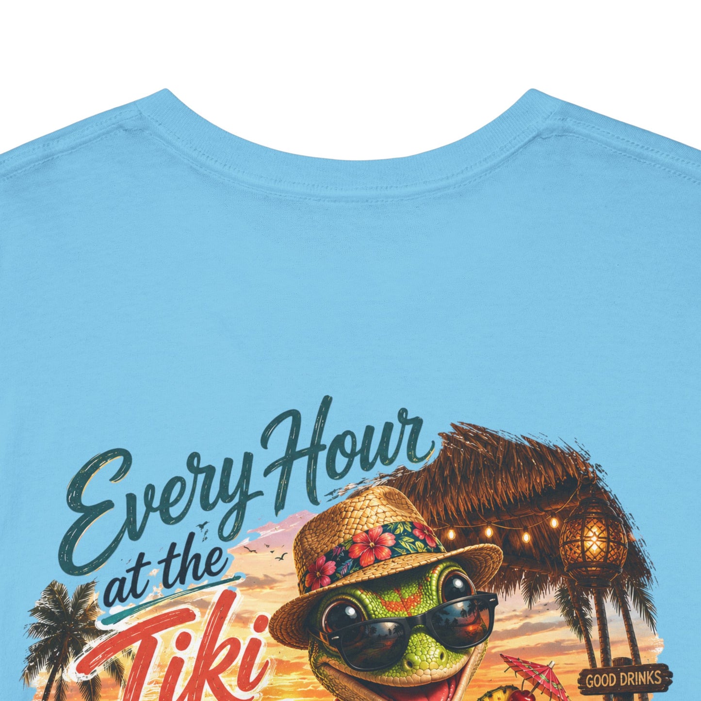 T-Shirt - "Every Hour at the Tiki Bar is Happy Hour" Vintage Tropical Tee