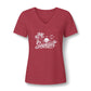 Sunset Palm V-Neck Tee – Women’s Beach Sunset Graphic Shirt