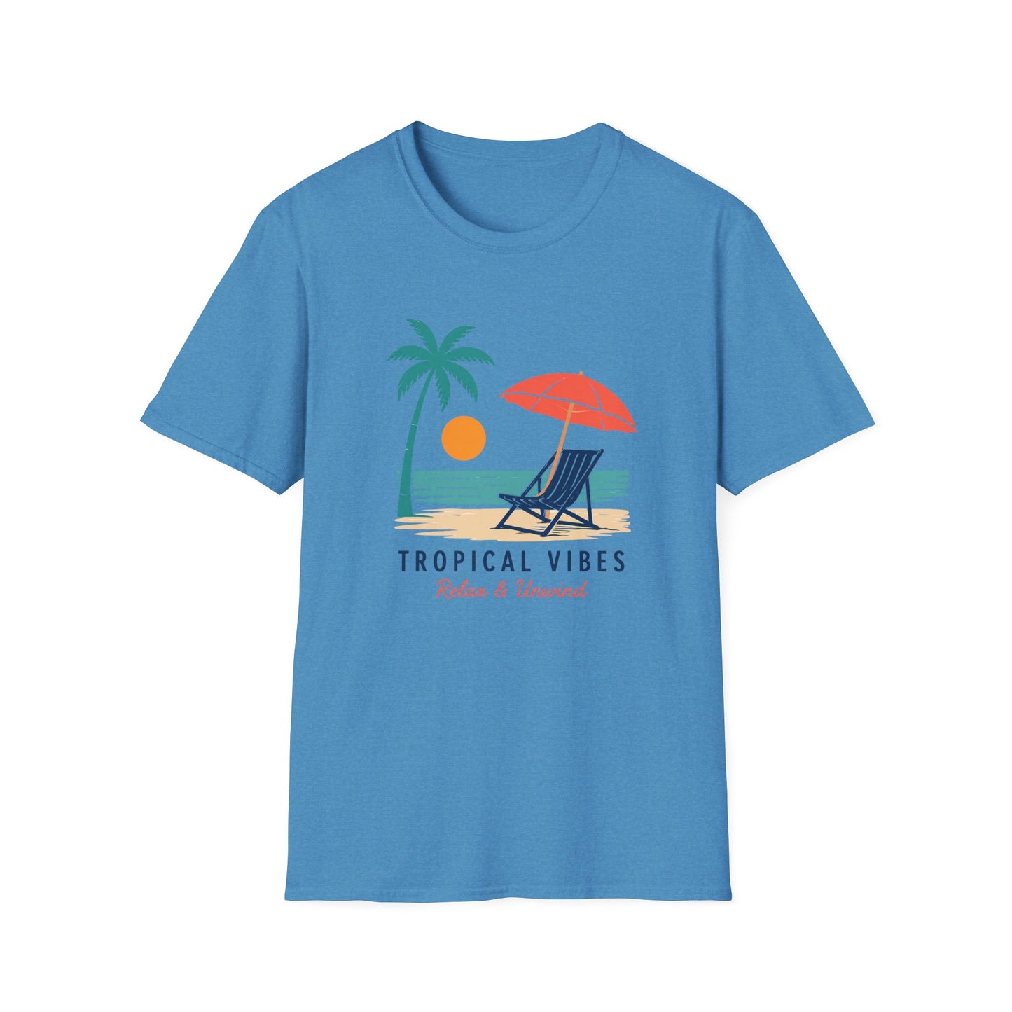 Tropical Vibes Beach Scene Tee (Relax & Unwind)