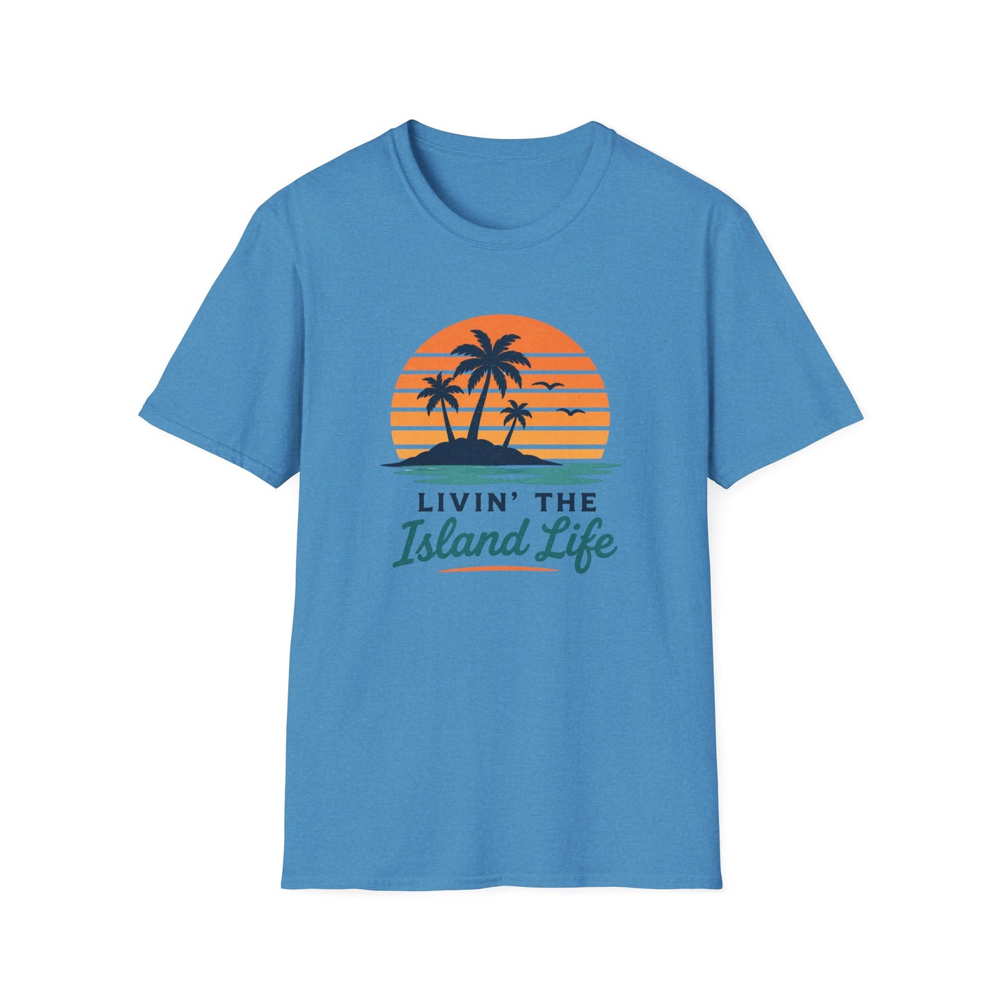 Island Life T-Shirt — "Livin' The Island Life" Retro Palm Sunset Tee