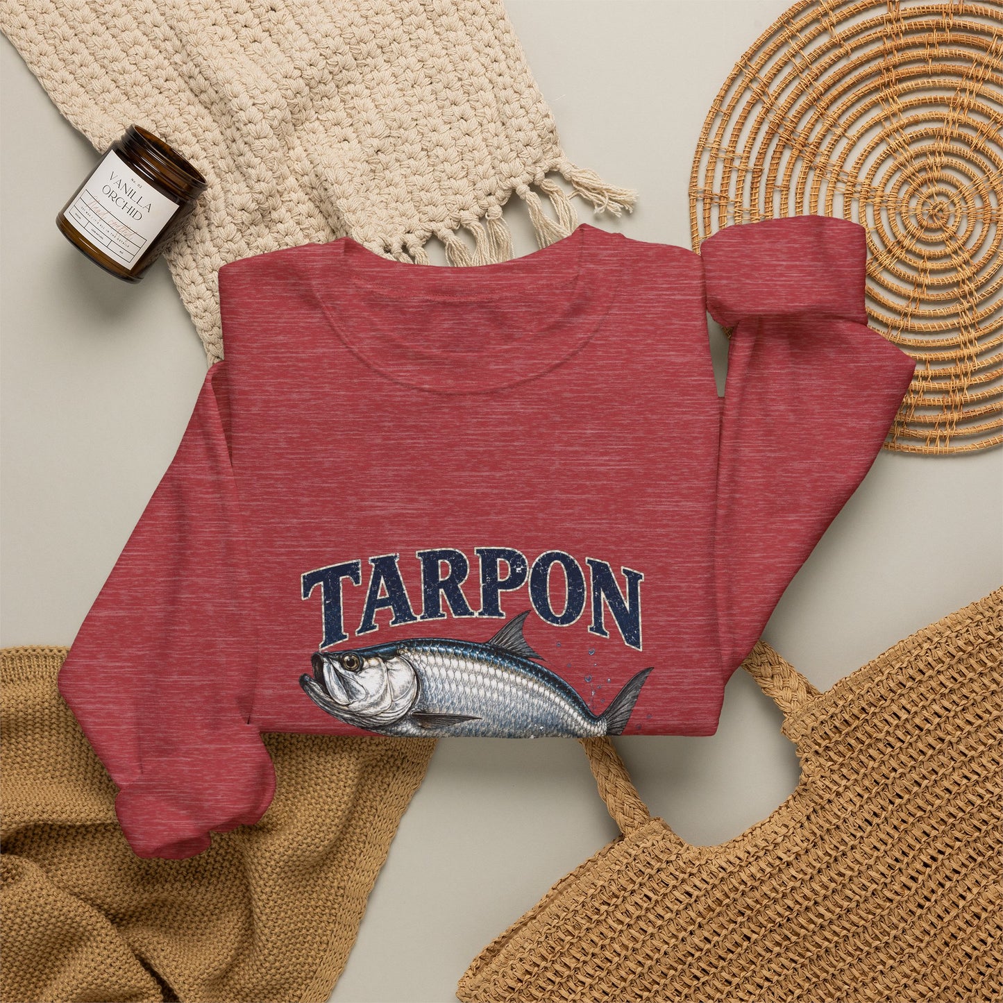 Tarpon Fishing Crewneck Sweatshirt — Vintage Tarpon Graphic Pullover