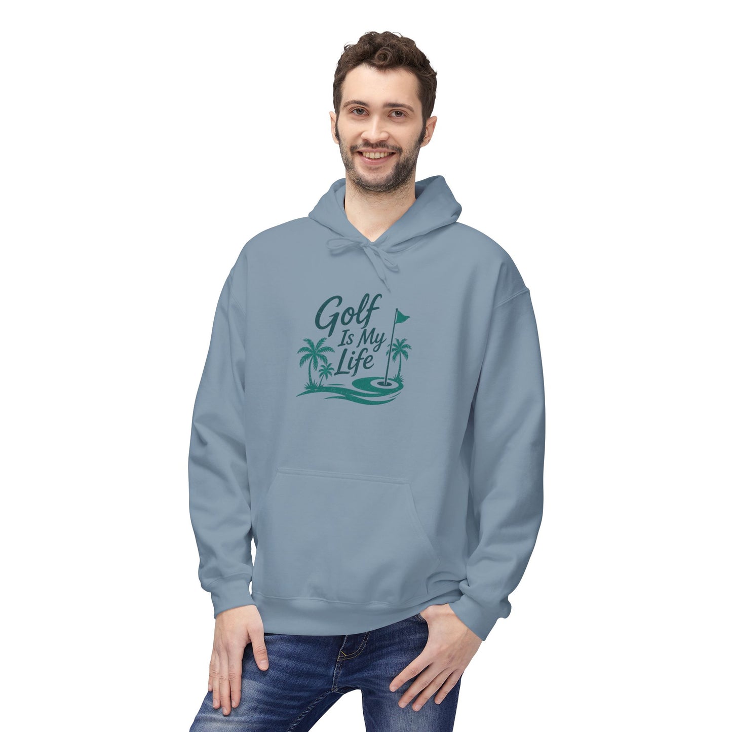 Golf Is My Life Hoodie — Tropical Palm Golf Pullover